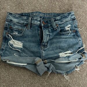 American Eagle Outfitters Ripped Blue Jean Shorts